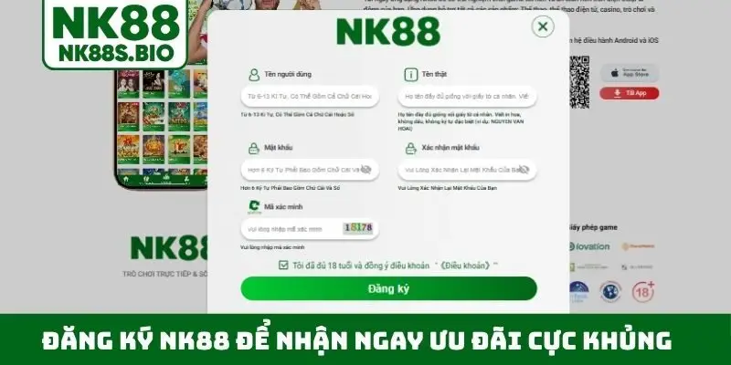 Đăng ký NK88 để nhận ngay ưu đãi cực khủng